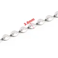 Polished stainless steel 3.8mm coffee bean link chain for DIY jewelry making - Small Polished Pig Nose Chain (3.8mm Wide) / Steel