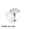 Polished 16mm stainless steel blank dice cube with reflective silver mirror finish - Polished Solid Cube / Steel