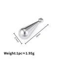 Polished silver stainless steel teardrop pendant, 18x6.7mm charm for DIY jewelry making - Long Teardrop Style / Silver Tone Teardrop Pendant
