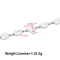 Poliertes Silber Edelstahl Rautenkette Glieder für DIY Schmuck 13mm x 7,8mm - Silberne Rhombische Hohlblattkette (7.8x13mm 0.7mm Dick)