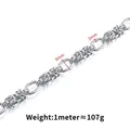 Silberne Edelstahlkette mit 9mm strukturierten Gliedern für DIY Schmuckherstellung - Silberne Handgeprägte Ei-Schnallenkette (2x9mm)