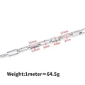 Poliertes Edelstahl Rechteckkettenglied DIY Schmuckzubehör 15mm glänzendes Silberfinish - Silberne Polierte Gedrehte Rechteckige Kette