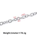 Polierte silberne Edelstahlkette mit Rautenstruktur für DIY-Schmuckherstellung und Design - Silberne Geprägte Ovalkette (2x8x11mm)