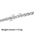 Strukturierte Edelstahlkette in Silber, 9,5x6,5mm ovale Glieder für DIY-Schmuckherstellung - Silberne Doppelgewebte Geprägte Gedrehte Kette (1.3x6.5x9.5mm)