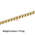 Goldene 6mm quadratische Perlenkette aus vakuumplattiertem Edelstahl für Schmuck DIY - 6mm / Gold