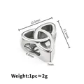Polished stainless steel Celtic knot spacer bead with 4.8mm hole for DIY jewelry - Patterned Triangle Bead / 11.2x12.2x7mm (Hole 4.8mm) / Steel
