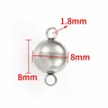 Chiusura magnetica in acciaio inossidabile argento 8mm per collane e bracciali DIY - Sferico 8mm / Colore acciaio