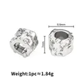 Zilveren roestvrijstalen sterrenkraal met 4,7mm groot gat voor doe-het-zelf armbanden - Sterpatroon Stijl / 8.8x7mm (4.7mm Gat) / Staalkleur