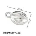 Ciondolo a forma di carambola in acciaio inox, 15,8x9mm per creazione gioielli fai da te - 15.8x9mm / Colore acciaio
