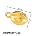 Ciondolo a chicco di caffè dorato lucido, acciaio inossidabile, 15,8 mm per gioielli DIY - 15.8x9mm / Placcatura in Oro IP