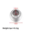 Vacuum plated stainless steel 4mm silver stopper bead with 0.8mm silicone hole - Medium Hole / Silver