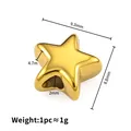 Gouden roestvrijstalen ster kraal met 2mm gat voor het maken van handgemaakte sieraden - Sterstijl / 9.3x8.8x4.7mm (2mm Gat) / Goud
