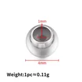 Polished silver stainless steel slider bead with 1mm hole for DIY jewelry making - Large Hole / Silver