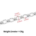 Silver stainless steel oval link chain with textured surface, 11x8.5mm DIY accessory - Oval Hammered Bar Link / 1.5x8.5x11 / Steel