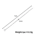 Silver titanium steel 7cm ear threader chain for DIY jewelry making accessories - Welded Ring Tassel Chain / 1mm Chain Width, 7cm Total Length / Steel
