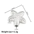 Seestern-Abstandsperle aus Edelstahl mit Textur, 10x10mm für DIY-Schmuckherstellung - Gepunkteter Seestern Stil / 10x10x4.3mm (1.2mm Loch) / Stahlfarben