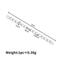 Silberne Edelstahl 5cm Verlängerungskette DIY Endglied für Schmuckherstellung - 0.6x3x4mm (5cm Endkette) / Stahlfarben