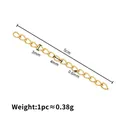5 cm lange goldene Edelstahl-Verlängerungskette mit Maß- und Gewichtsangaben - 0.6x3x4mm (5cm Endkette) / Vakuum Vergoldet