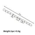Silberne 5cm Edelstahl Verlängerungskette mit 4mm Breite für DIY Schmuckherstellung - 0.8x4x5.5mm (Länge 5cm) / Stahlfarben