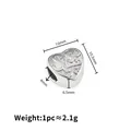 Premium hartvormige roestvrijstalen tussenkraal met 4 mm groot gat voor DIY-sieraden - SIS Patroon Hart Stijl / 10x10.3x6.5mm (4mm Gat) / Staalkleur