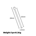 Polished silver stainless steel rod pendant connector 28mm with top loop for DIY earrings - Steel Color Soldered Round Rod 1.5x25mm