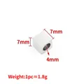 Perla a cubo in acciaio lucido da 7mm con foro centrale per creazione gioielli fai-da-te - 7x7mm / Colore acciaio