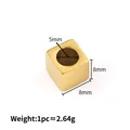 Perla a cubo in acciaio inossidabile dorato lucido 8mm con foro 5mm per gioielli DIY - 8x8x5mm / Oro 18K