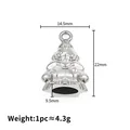 Silver stainless steel Christmas tree charm with dimensions and weight for DIY jewelry - Steel Color Christmas Tree Style