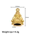 Golden stainless steel Christmas tree pendant charm for DIY jewelry, 22mm x 14.5mm size - 18K Gold Color Christmas Tree Style