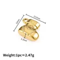 Golden stainless steel Christmas boot charm for DIY jewelry making with snowflake pattern - 18K Gold Color Christmas Shoe Style
