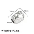 Perla barocca da 5,8 mm in acciaio inossidabile 304 argento per gioielli DIY - Perlina Ondulata / 4.5X5.8mm / Colore acciaio