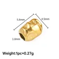Perlina in acciaio inossidabile 304 dorato stile barocco con trama martellata per fai da te - Perlina Ondulata / 4.5X5.8mm / Oro 18K