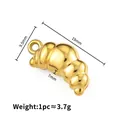 Polished golden stainless steel croissant charm pendant for DIY jewelry making - 18K Gold Color Croissant Style