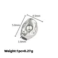 Silberne unregelmäßige Barock-Abstandsperle für DIY-Schmuck 5,8x4,5mm aus Edelstahl - Unregelmäßiger Durchgangsloch-Perlenstil (A2740) / 4,5x5,8mm (Loch 1,8mm) / Silber