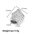 Polished stainless steel crown spacer bead with 4.5mm hole for DIY jewelry making - Crown / Steel