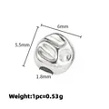 6mm stainless steel baroque irregular relief spacer bead for DIY jewelry making - Wrinkled Flat Oval Style (A2741)