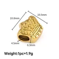 Golden crown spacer bead in stainless steel with 4.5mm hole for DIY jewelry making - Crown / 18K Gold