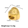 10mm golden heart-shaped stainless steel bead with radial relief and 4.3mm hole - 10x10mm / 18K Gold Textured Heart Spacer Bead
