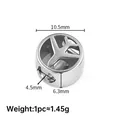 Silver stainless steel airplane charm bead for DIY bracelets, 10.5mm hollow design - Round Airplane / Steel