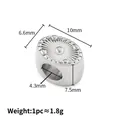 Silver stainless steel heart bead with 4.3mm hole and size dimensions for DIY jewelry - Steel Color Textured Oval Spacer Bead