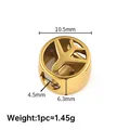 Golden stainless steel spacer bead with airplane cutout for DIY bracelets and charms - Round Airplane / 18K Gold