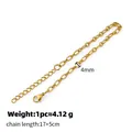 Bracelet chaîne à maillons dorés avec fermoir mousqueton et rallonge de 5 cm réglable - Maillons Ovales Texturés