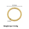 Goldener Perlenring aus Edelstahl, 12,5 mm Außendurchmesser mit 1,3 mm Perlendetails - Rund (1.3x12.5mm) / Gold