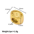 Golden stainless steel oval spacer bead with sunburst texture and 4.3mm large hole - 18K Gold Textured Oval Spacer Bead