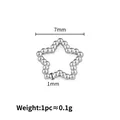7mm silver star bead pendant in stainless steel with beaded texture for DIY jewelry - Star (1x7mm) / Steel