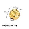Golden bunny-shaped stainless steel spacer bead for DIY jewelry with size 5.5x6mm - Wrinkled Flat Oval Style (A2769)