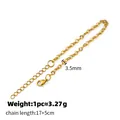 Bracelet chaîne Cubaine dorée de 3,5 mm en acier inoxydable avec fermoir réglable - Chaîne Maillons Tournesol