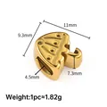 Golden umbrella charm bead in stainless steel with 4.5mm hole for DIY jewelry - Umbrella / 18K Gold