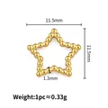 Golden stainless steel star charm bead with beaded texture for DIY jewelry making - Star (1.3x11.5mm) / Gold