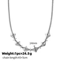 Collar de resorte de acero inoxidable plateado con unidades geométricas de estilo industrial - Estilo de Resorte Geométrico